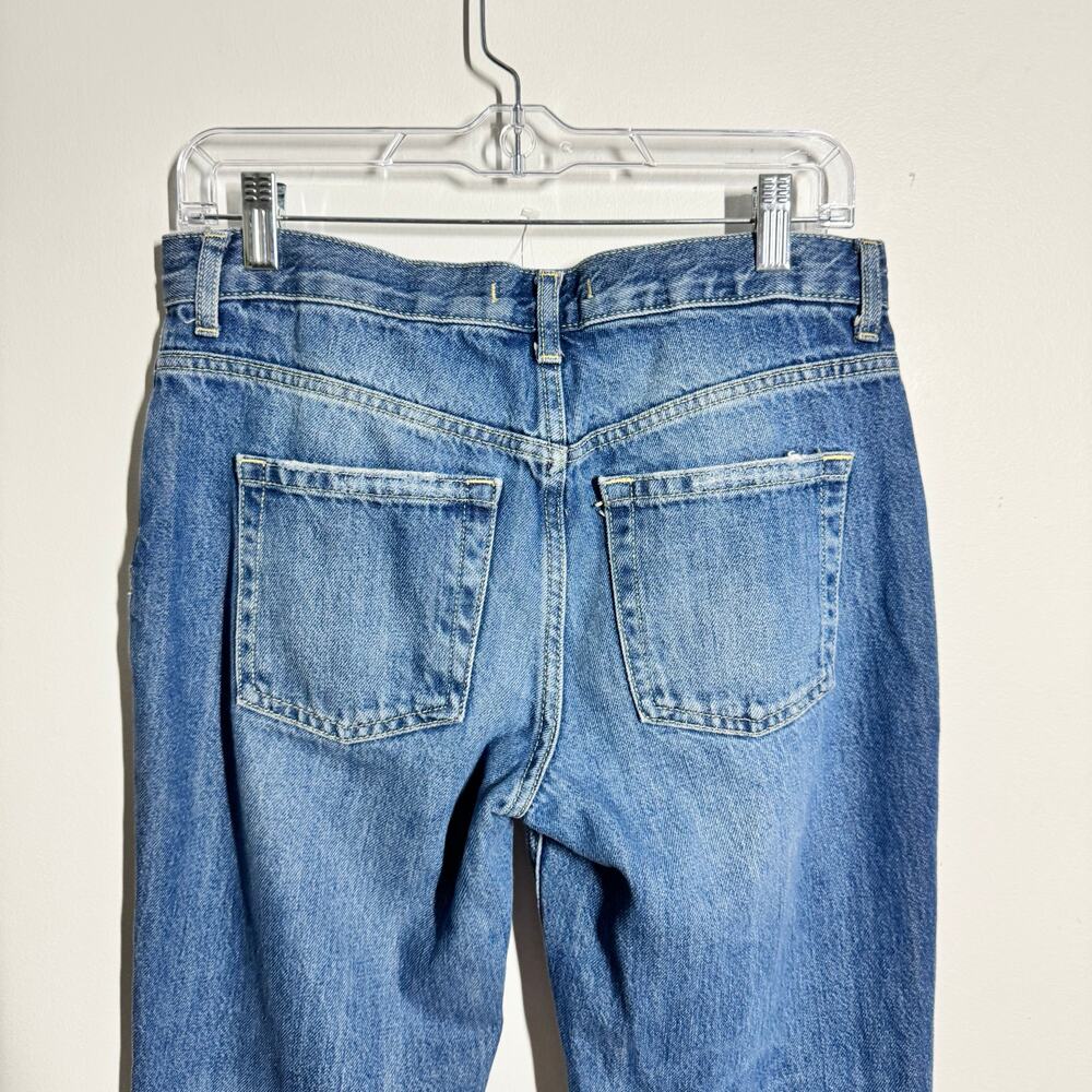 Free People We the Free Denim Jeans Women 27 Blue Med Wash Distressed Button Fly - Picture 5 of 11
